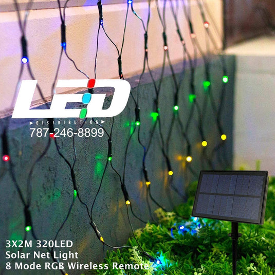 LED Solar Malla LED 6*10 320LED RGB+Warm White Multicolor #1019-RGB+WW