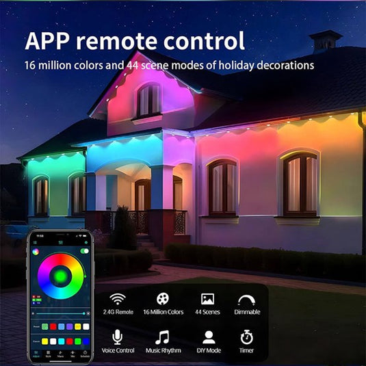 LED Eave Lamp 50' FEET SMART 30LED Permanent Outdoor Lights for House #7062