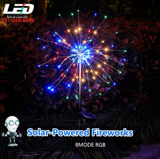 Solar 180LED Fireworks Lamp 8 MODE RGB Multi-Color (Pack of 2pcs) #7072 Garden