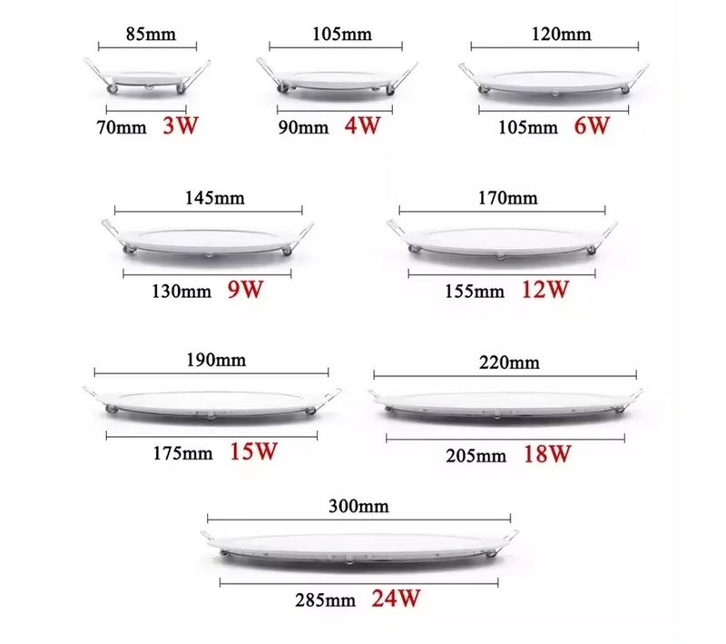 Load image into Gallery viewer, LED Ceiling Light Round Super SLIM Panel WHITE DIMMABLE 3watt-4watt-6watt-9watt12watt-15watt-18watt
