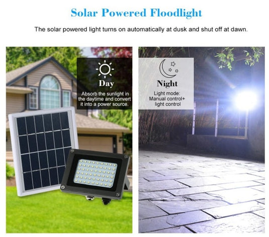 Solar Flood Light Sensor Spotlight 10W 54LED IP65