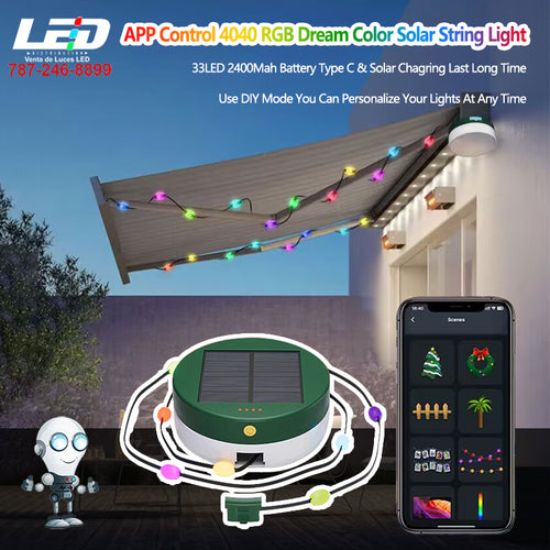 Smart APP Control Solar String Outdoor Camping #6971