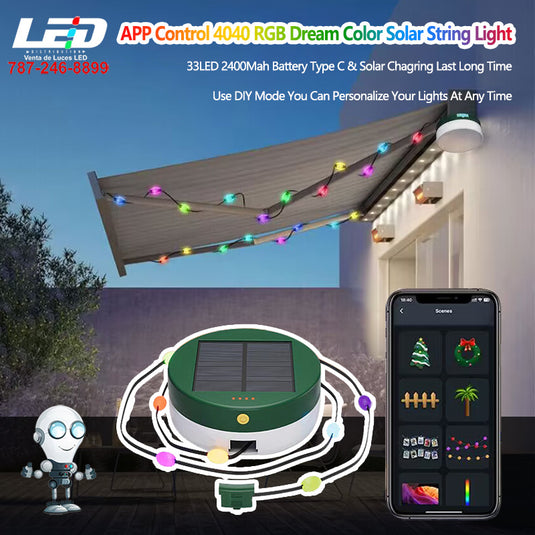 Smart APP Control Solar String Outdoor Camping