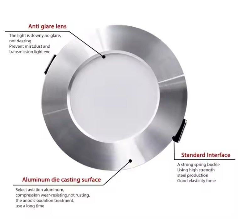 Load image into Gallery viewer, High Quality LED Downlight Ceiling 3watt-6watt-9watt Chrome 6500K Dimmer
