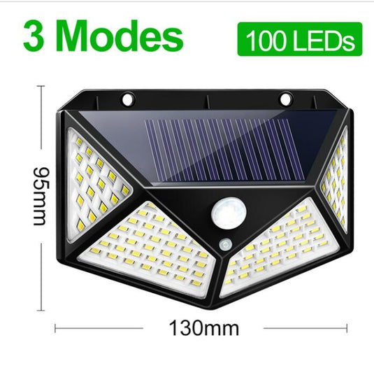 Solar Wall Light with Motion Sensor, 100leds Solar Led Wall Light with Sensors Economic Version