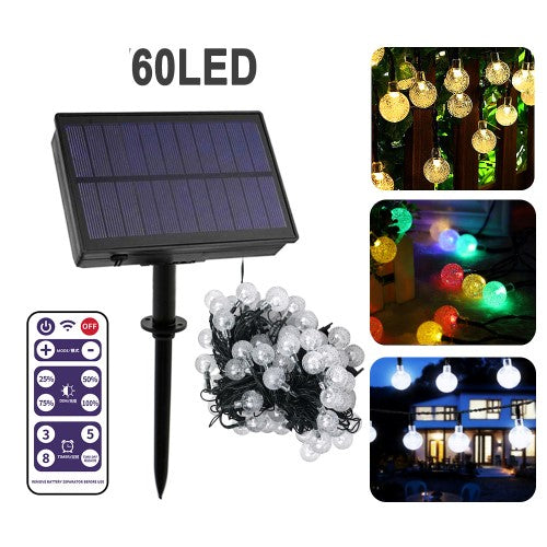 Load image into Gallery viewer, Solar LED String light 60LED Ball RGB With Remote #1017
