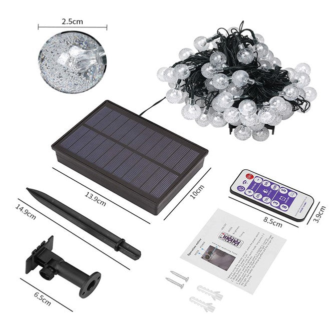 Load image into Gallery viewer, Solar LED String light 60LED Ball RGB With Remote #1017
