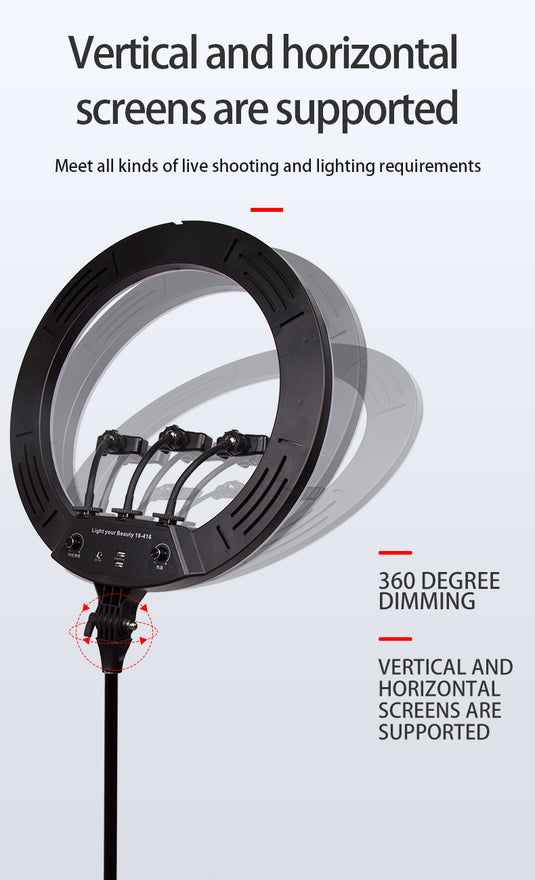 Ring Lights 18'' Inch 55watt Stepless Adjustment CCT 2700-6500K Remote Control & Touch