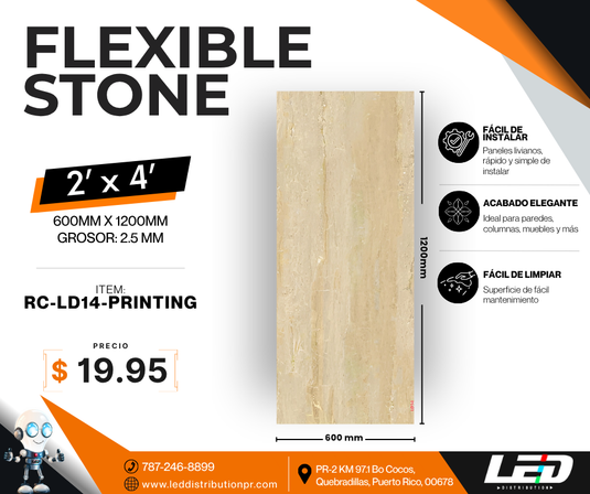 Flexible Stone Panels 2' x 4' ft.