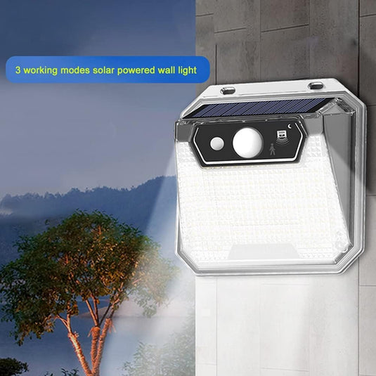 Solar Motion Sensor Lights Outdoor, 3 Lighting Modes Solar Flood Light IP65 Waterproof Security Light 6500K Super Bright