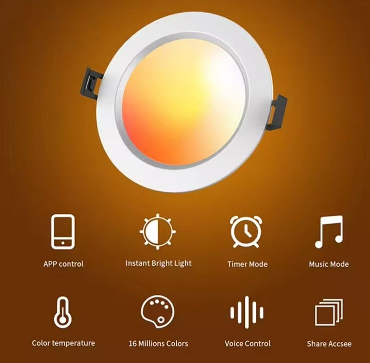 Load image into Gallery viewer, LED Ceiling 5watt-9watt-15watt Smart Bluetooth Mesh Downlight RGB+CCT
