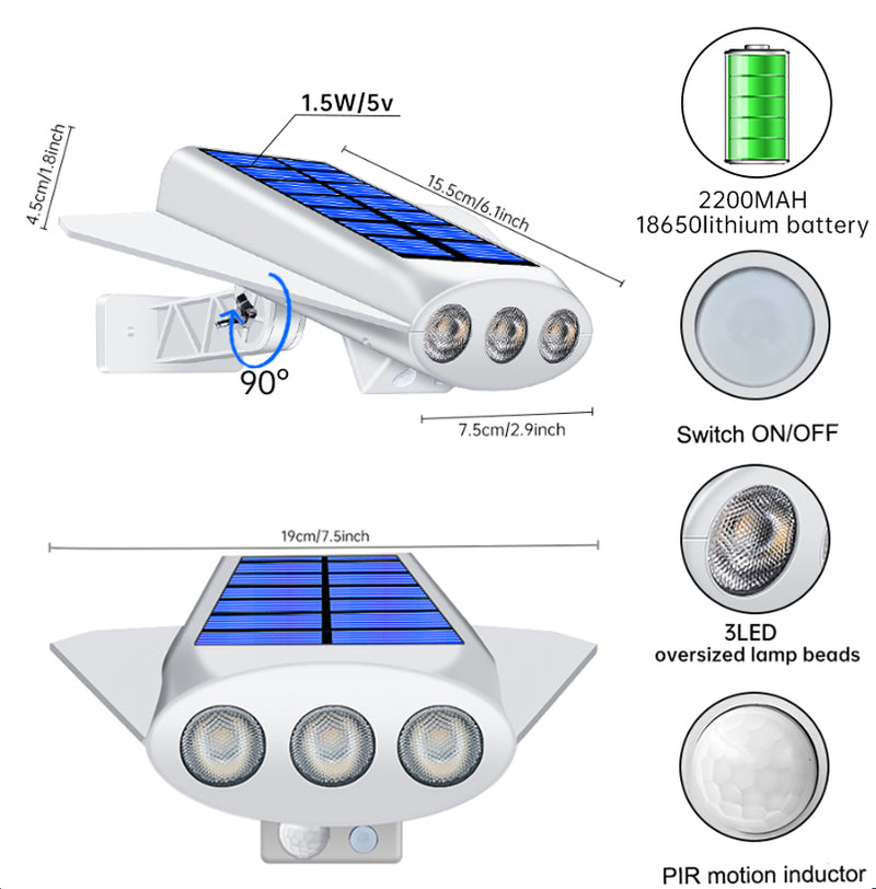 Load image into Gallery viewer, Solar Wall Light 3LED #1210
