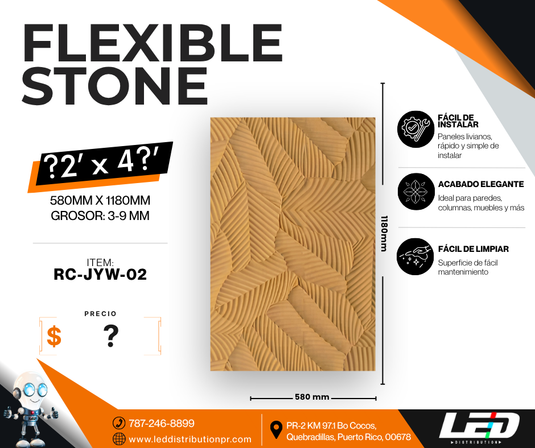 Flexible Stone Panels 2' x 4' ft.