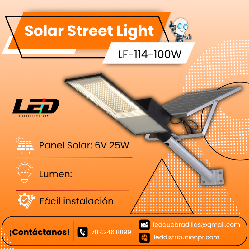 Load image into Gallery viewer, Solar Street Light 100WATT      LM 6500K  #LFS-114
