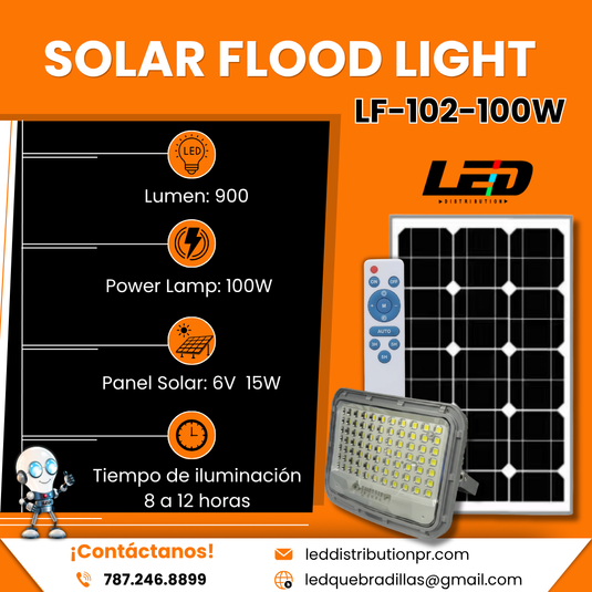 Solar Flood Light 100WATT  900LM  6500K
