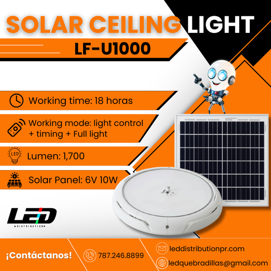 Solar Ceiling Light 1,000WATT   1,700LM  6500K