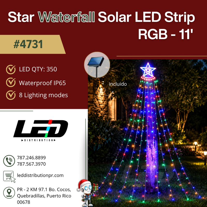 Load image into Gallery viewer, Star Waterfall Solar LED Strip #4731
