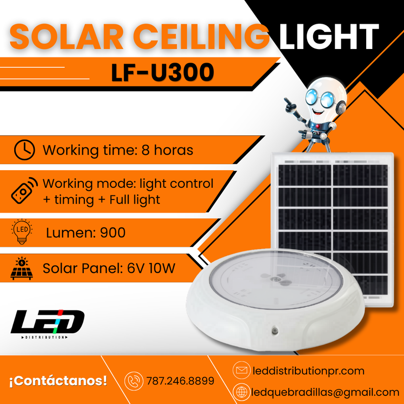 Load image into Gallery viewer, Solar Ceiling Light 300WATT   900LM  6500K #LF-U300
