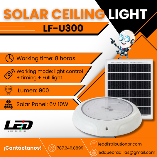 Solar Ceiling Light 300WATT   900LM  6500K