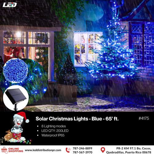 LED Solar String 200LED Blue #4175