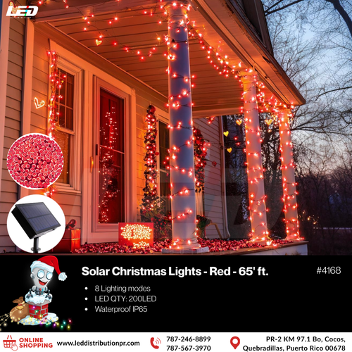 LED Solar String 200LED RED #4168