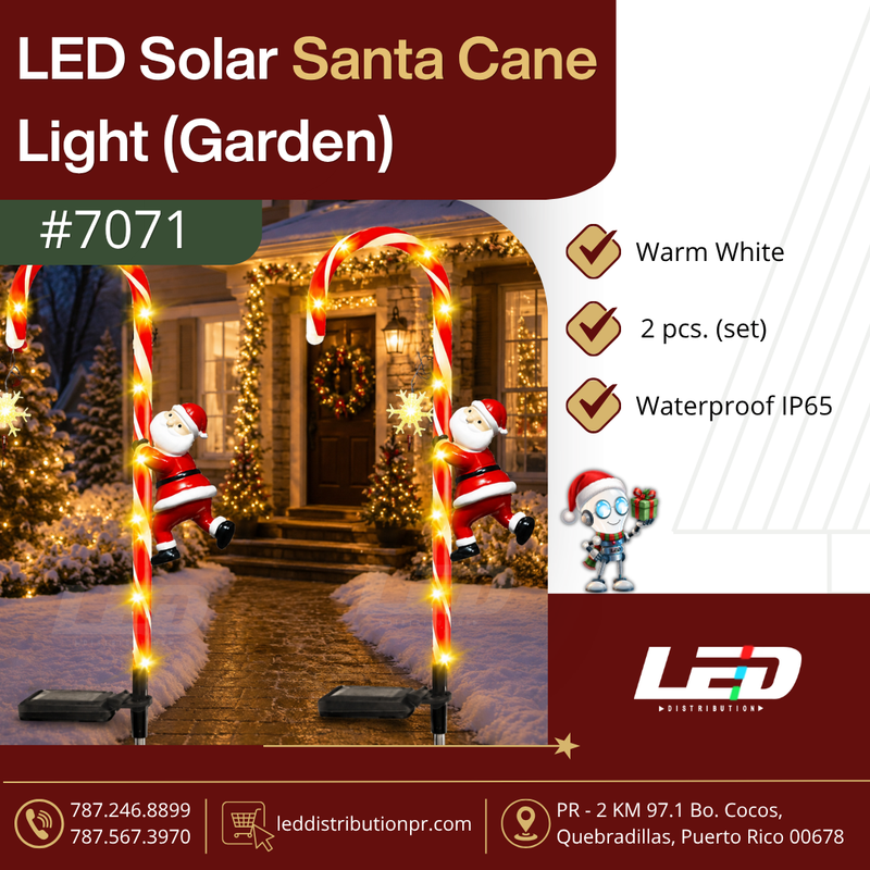 Load image into Gallery viewer, LED Solar SANTA Cane Light 2 PCS #7071
