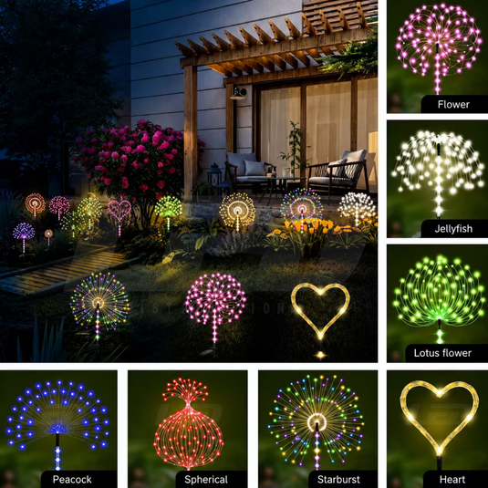 LED Solar Firework Lights DIY Flexible Desing