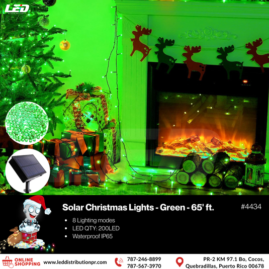 LED Solar String 200LED Green #4434