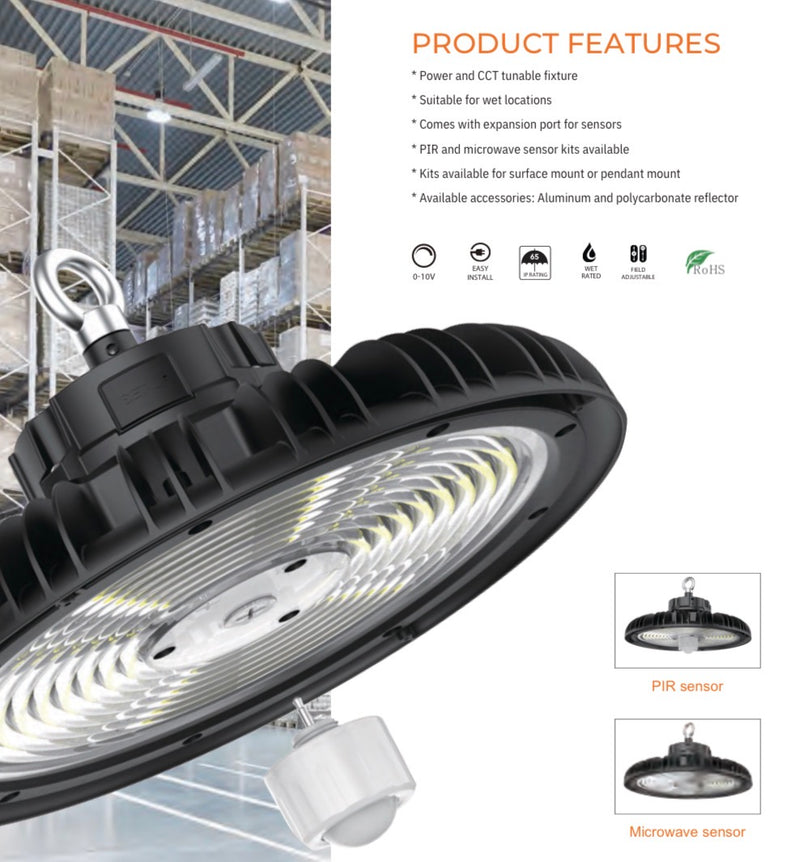 Load image into Gallery viewer, Hi-Bay UFO LFHB15-240Watt CCT  LUMFU 5y Warranty
