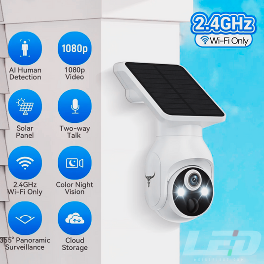 2.4GHz Wi-Fi Smart Solar Panel Security Camera #7151