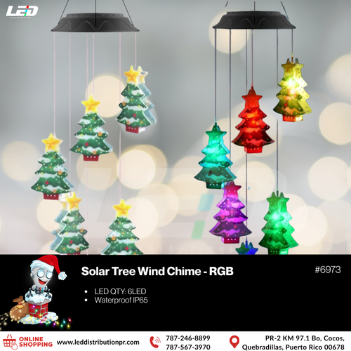 Solar Christmas Tree Christmas Decoration 6 LED #6973