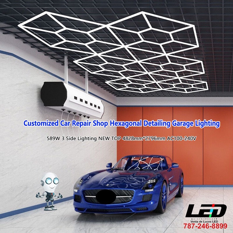 LED CUSTOM HEXAGONAL #7024 Auto Garage Detailing Lighting – LED ...
