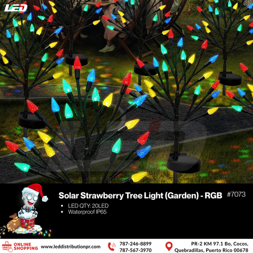 LED Solar Strawberry Tree Light 20LED #7073 Garden