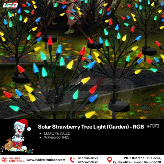 LED Solar Strawberry Tree Light 20LED #7073 Garden