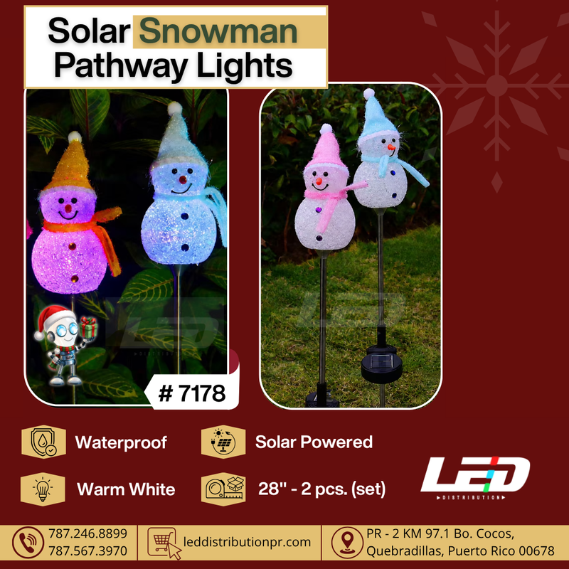 Load image into Gallery viewer, Solar Snowman Pathway Lights #7178
