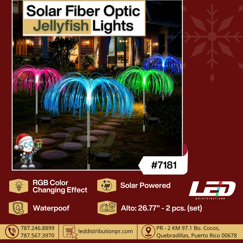 Load image into Gallery viewer, Solar Fiber Optic Jellyfish Lights RGB #7181
