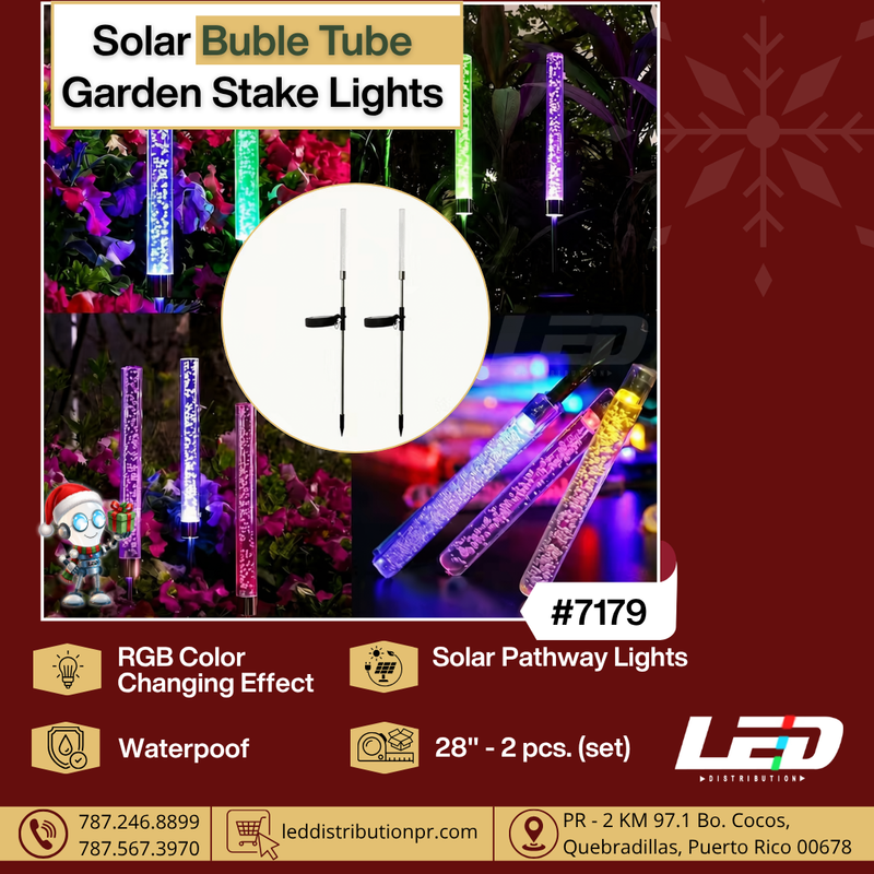 Load image into Gallery viewer, Solar Buble Tube Garden Stake Lights #7179

