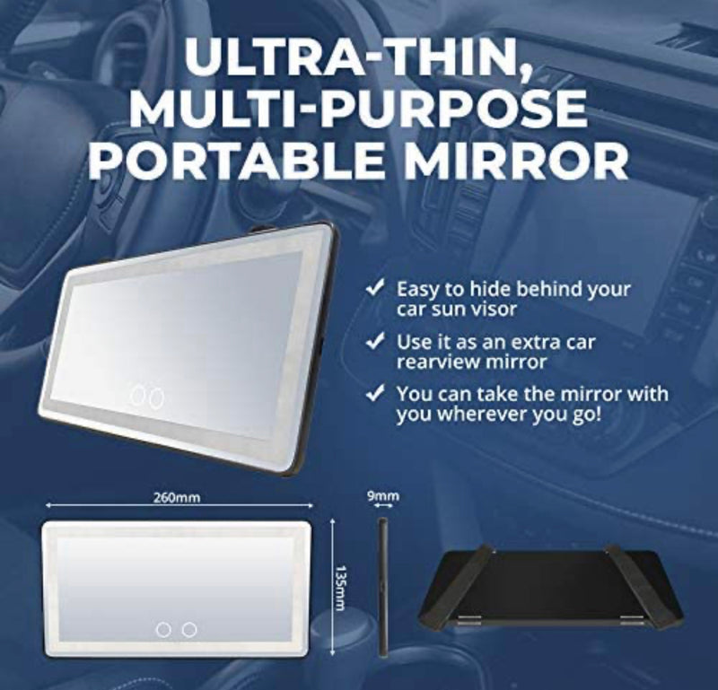 Load image into Gallery viewer, Car Sun Visor Vanity Mirror Cosmetic Rechargeable #768121026942
