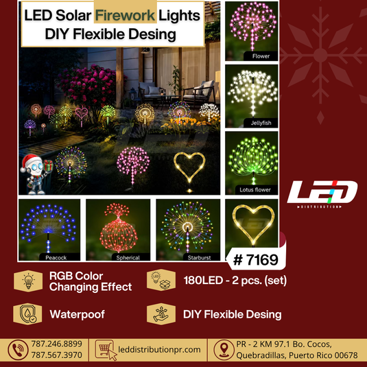 LED Solar Firework Lights DIY Flexible Desing