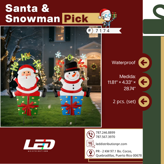 Santa & Snowman Pick