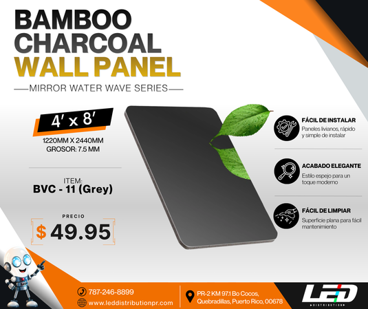 Bamboo Charcoal Wall Panel 4' x 8' ft