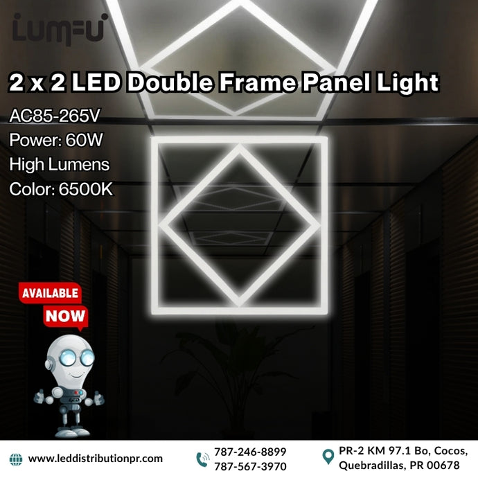 2x2' LED Double Frame Panel Light 10pcs BOX 6500K 60watt
