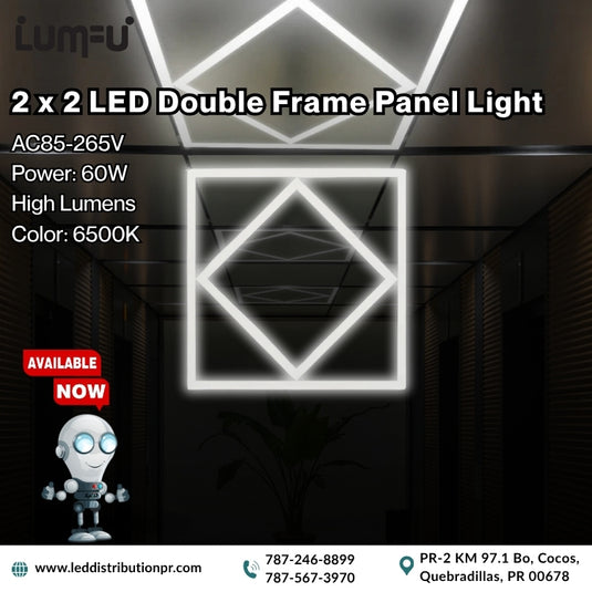 2x2' LED Double Frame Panel Light 10pcs BOX 6500K 60watt