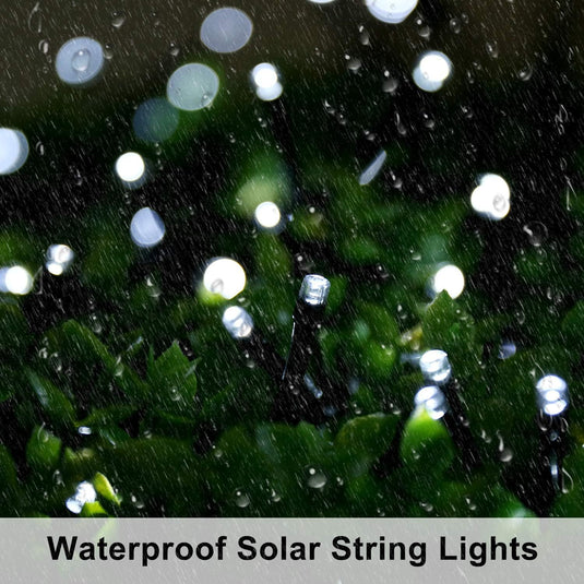 Solar Lights White 65'FT 200 LED 8 Modes Solar Christmas Waterproof #06