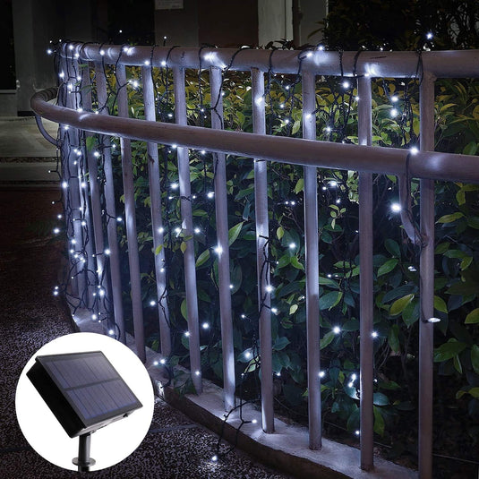 Solar Lights White 65'FT 200 LED 8 Modes Solar Christmas Waterproof