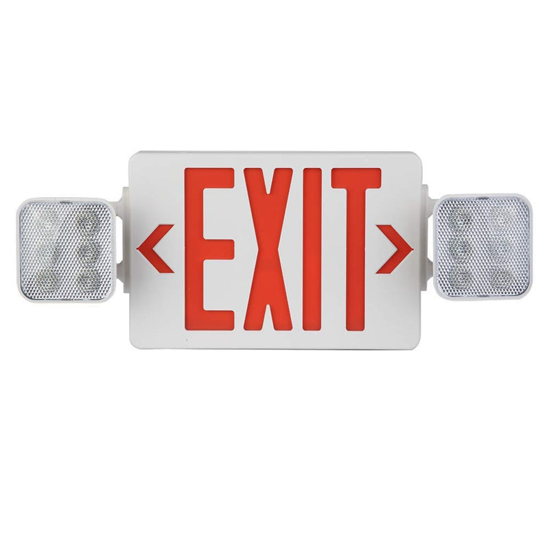 Load image into Gallery viewer, Emergency Light Exit Sign Combo with Battery Backup, 2 LED Adjustable Heads
