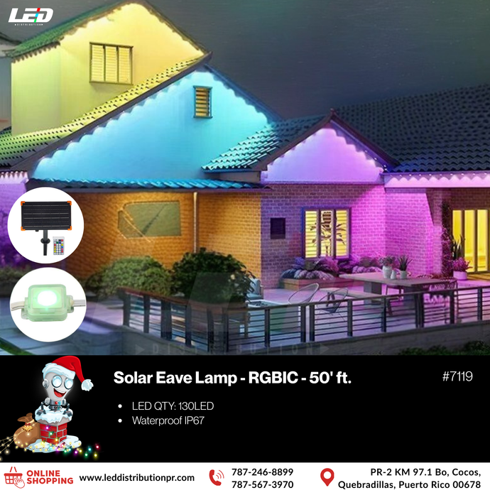 15M 30LED Solar Eave Lamp 3600mah #7119