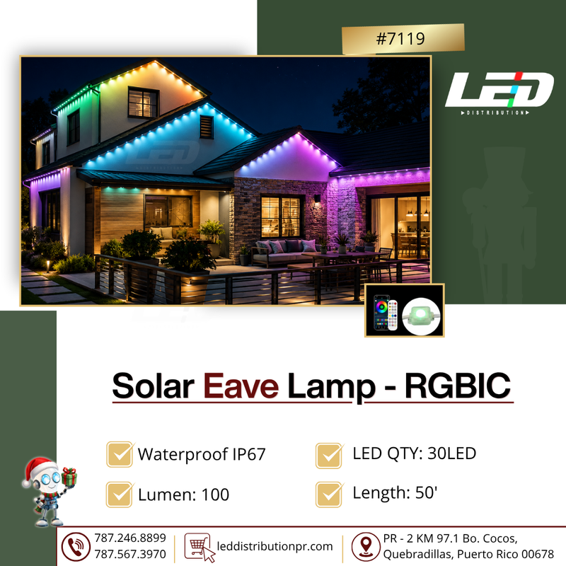 Load image into Gallery viewer, 15M 30LED Solar Eave Lamp 3600mah #7119
