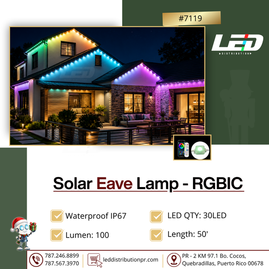 15M 30LED Solar Eave Lamp 3600mah
