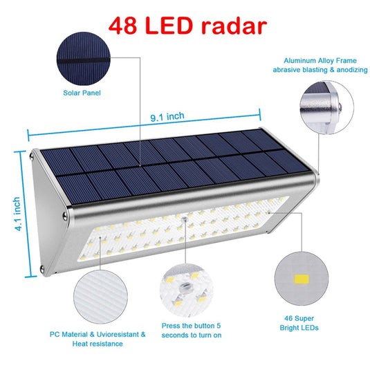 1100LM LED Solar Lamp with Microwave Radar